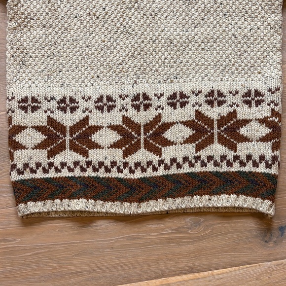 Classic Turtleneck Sweater in Cream and Brown - Picture 6 of 10